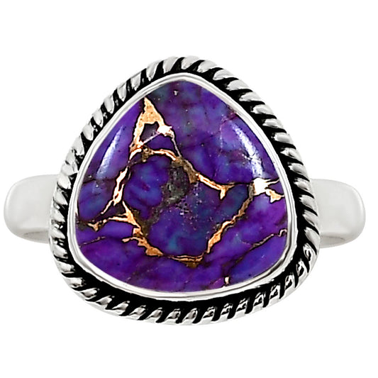 Copper Purple Turquoise Ring size-7.5 R-1009 SDR254172