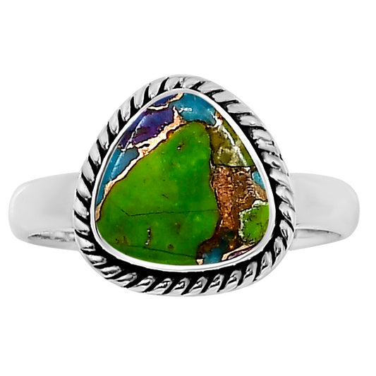 Multi Copper Turquoise Ring size-7.5 R-1009 SDR254179