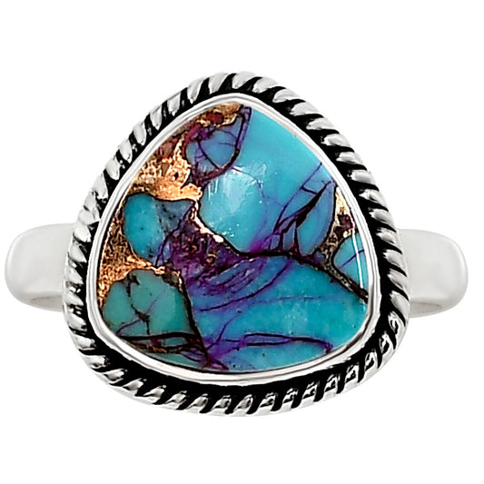 Kingman Purple Dahlia Turquoise Ring size-7.5 R-1009 SDR254197