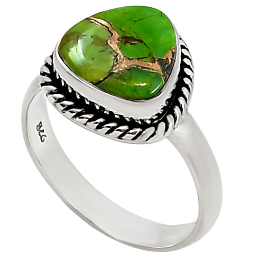 Copper Green Turquoise Ring size-8 R-1009 SDR254200