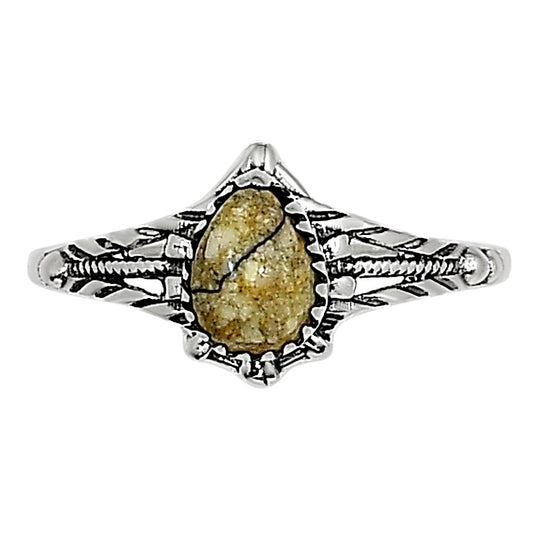 Authentic White Buffalo Turquoise Nevada Ring size-7 R-1345 SDR254230