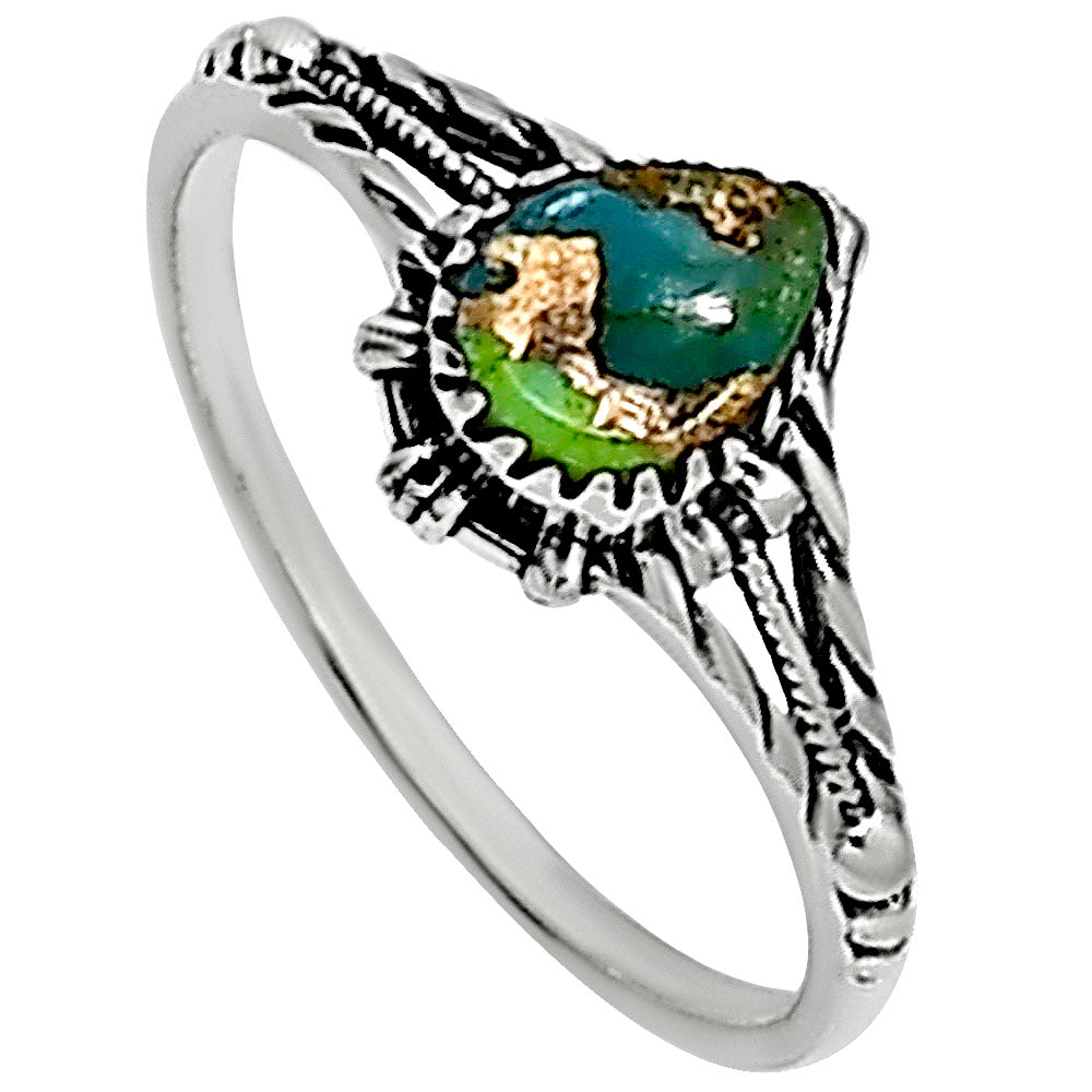 Blue Turquoise In Green Mohave Ring size-7 R-1345 SDR254245