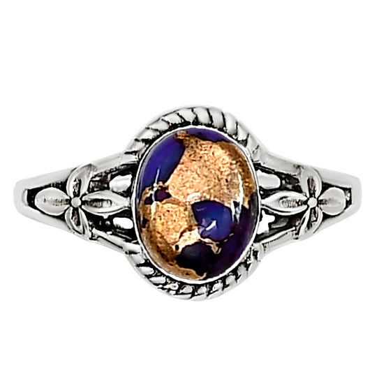 Copper Purple Turquoise Ring size-5 R-1300 SDR254326