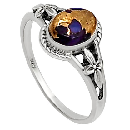 Copper Purple Turquoise Ring size-5 R-1300 SDR254326