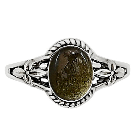 Silver Obsidian Ring size-5 R-1300 SDR254336