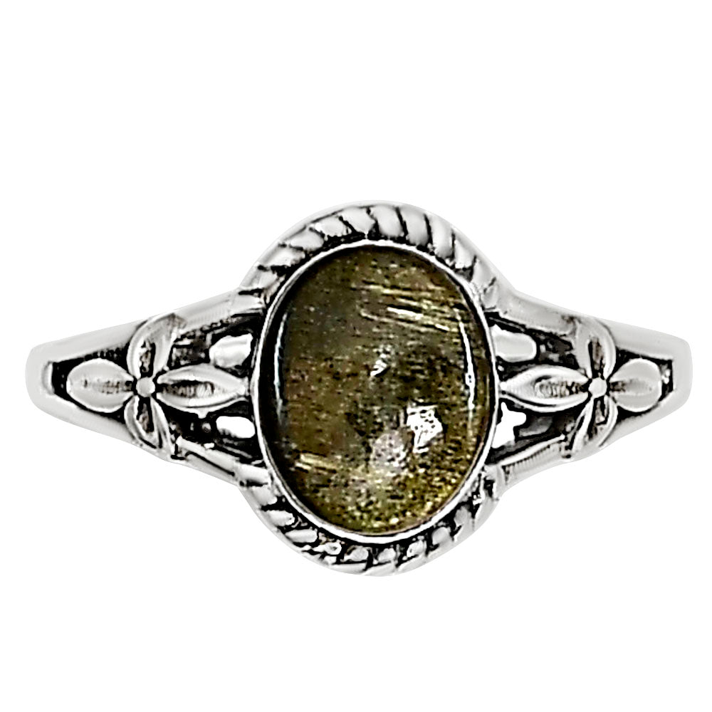 Silver Obsidian Ring size-8 R-1300 SDR254339