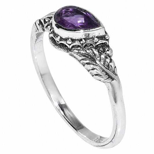 Leaf - Amethyst Ring size-8 R-1404 SDR254622