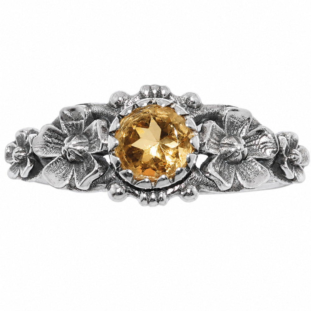 Floral - Citrine Ring size-7 R-1292 SDR254679