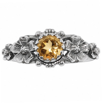 Floral - Citrine Ring size-8 R-1292 SDR254681