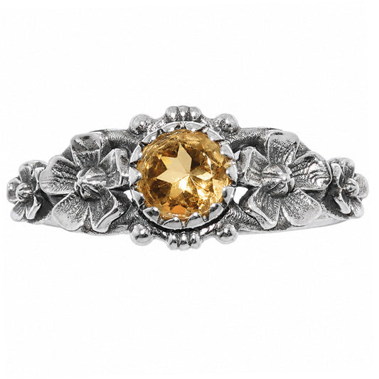 Floral - Citrine Ring size-8 R-1292 SDR254681