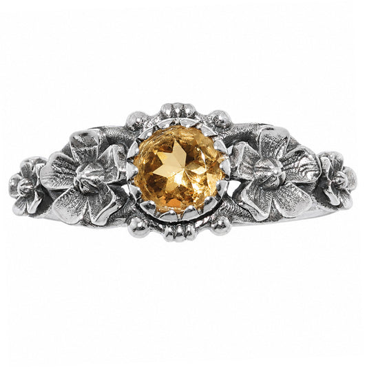 Floral - Citrine Ring size-8 R-1292 SDR254682