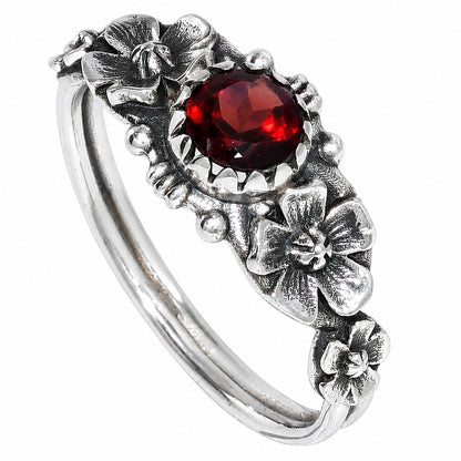 Floral - Hessonite Garnet Ring size-7 R-1292 SDR254689