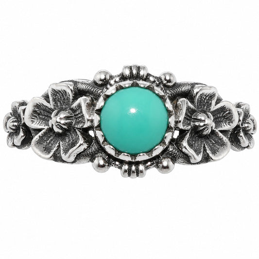 Floral - Lucky Charm Tibetan Turquoise Ring size-5 R-1292 SDR254708