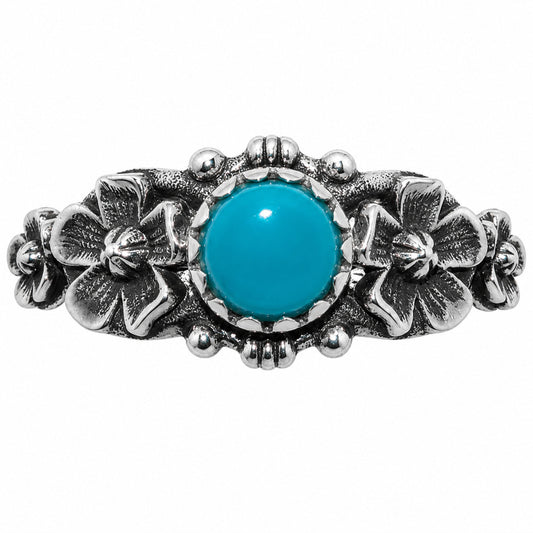 Floral - Lucky Charm Tibetan Turquoise Ring size-5 R-1292 SDR254710