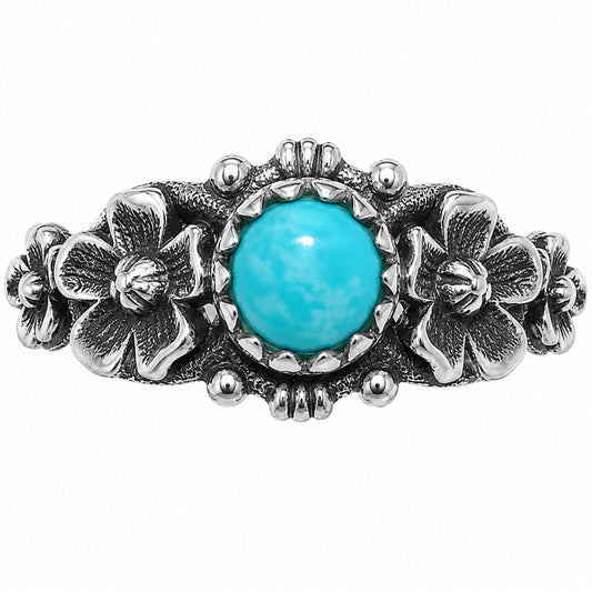 Floral - Lucky Charm Tibetan Turquoise Ring size-8 R-1292 SDR254716