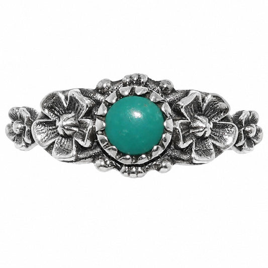 Floral - Lucky Charm Tibetan Turquoise Ring size-8 R-1292 SDR254718