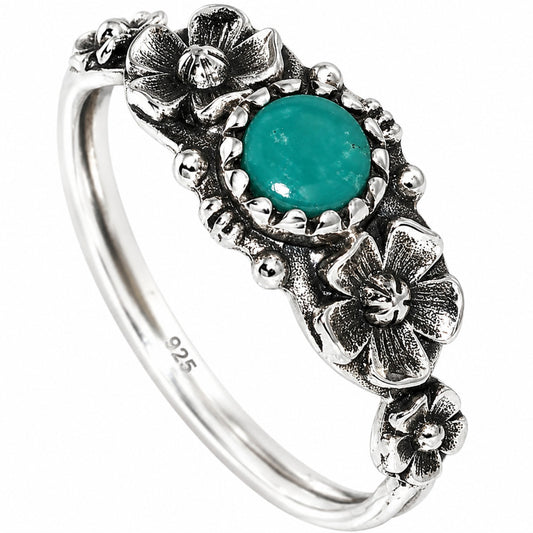 Floral - Lucky Charm Tibetan Turquoise Ring size-8 R-1292 SDR254718