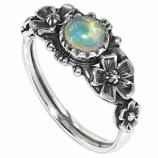 Floral - Ethiopian Opal Ring size-6 R-1292 SDR254723