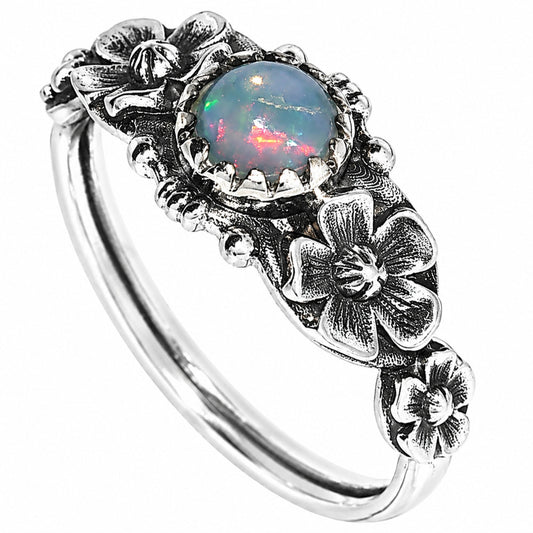 Floral - Ethiopian Opal Ring size-7 R-1292 SDR254725