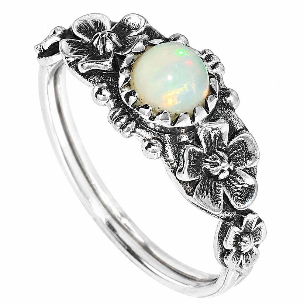 Floral - Ethiopian Opal Ring size-7 R-1292 SDR254726