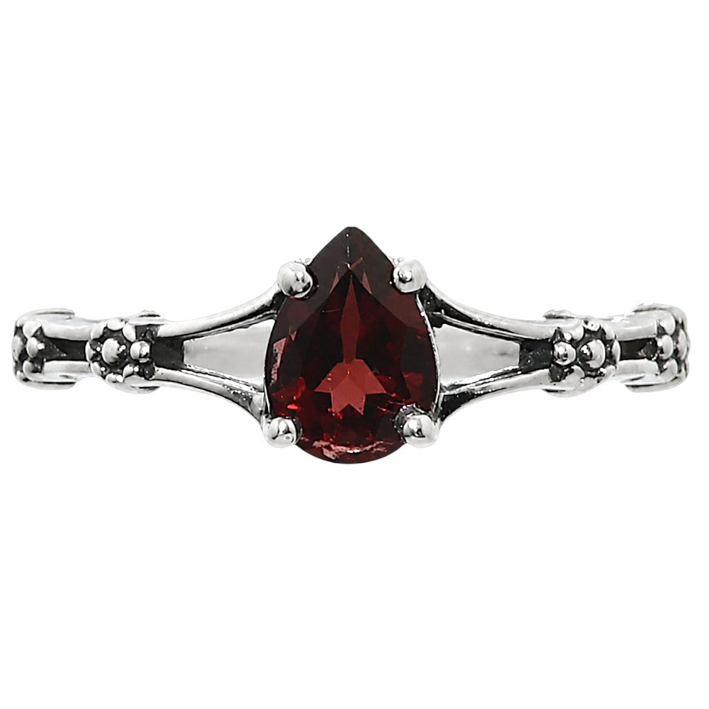 Floral - Hessonite Garnet Ring size-5 R-1720 SDR254887