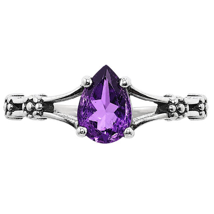 Floral - African Amethyst Ring size-5 R-1720 SDR254912