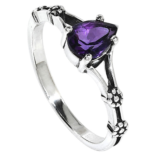 Floral - African Amethyst Ring size-6 R-1720 SDR254913
