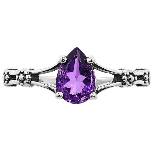 Floral - African Amethyst Ring size-6 R-1720 SDR254914