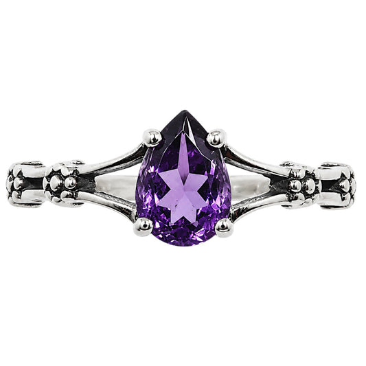 Floral - African Amethyst Ring size-7 R-1720 SDR254918