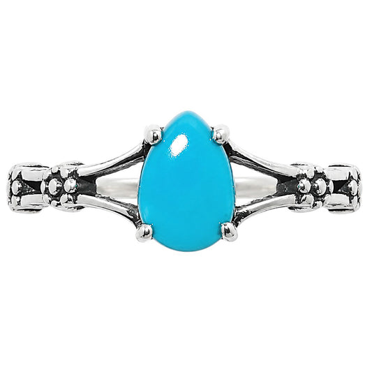 Floral - Sleeping Beauty turquoise Ring size-5 R-1720 SDR254924