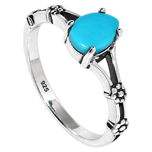 Floral - Sleeping Beauty turquoise Ring size-5 R-1720 SDR254924