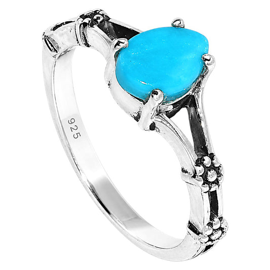 Floral - Sleeping Beauty turquoise Ring size-5 R-1720 SDR254925