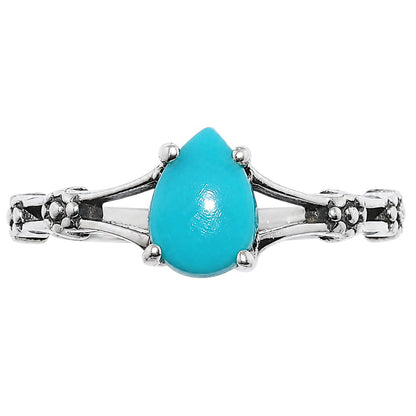 Floral - Sleeping Beauty turquoise Ring size-5 R-1720 SDR254926