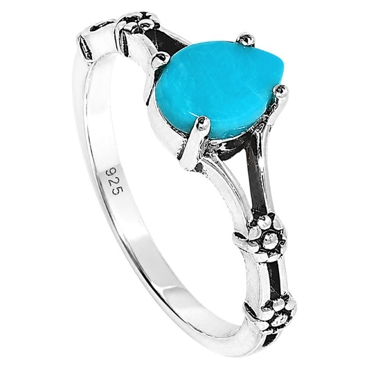Floral - Sleeping Beauty turquoise Ring size-5 R-1720 SDR254926