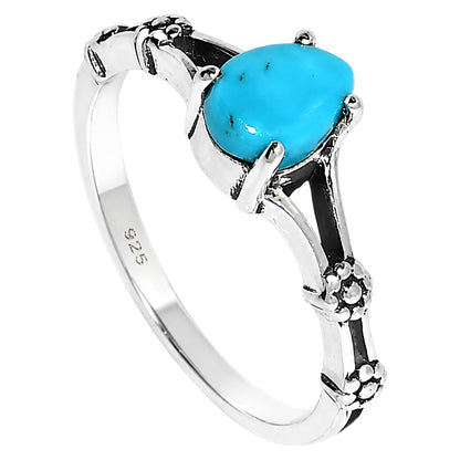 Floral - Sleeping Beauty turquoise Ring size-6 R-1720 SDR254927
