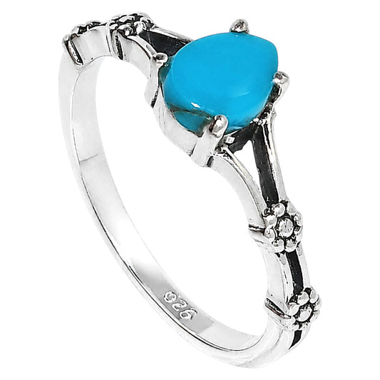 Floral - Sleeping Beauty turquoise Ring size-6 R-1720 SDR254928