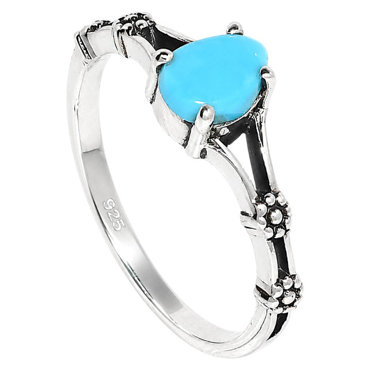 Floral - Sleeping Beauty turquoise Ring size-7 R-1720 SDR254930