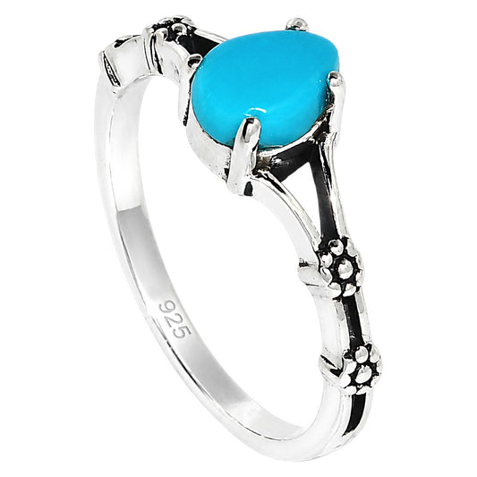 Floral - Sleeping Beauty turquoise Ring size-7 R-1720 SDR254931