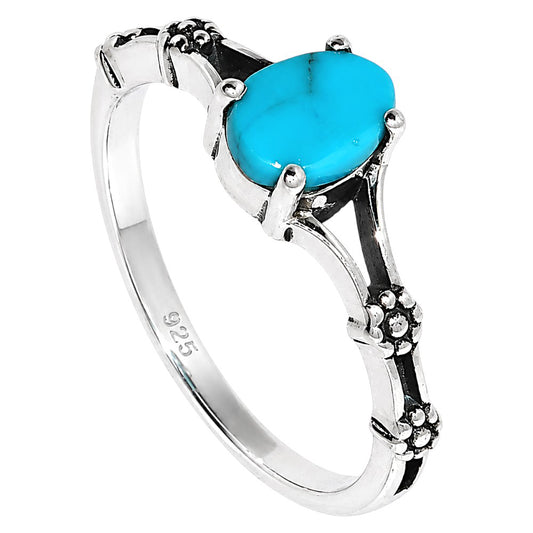 Floral - Sleeping Beauty turquoise Ring size-7 R-1720 SDR254932