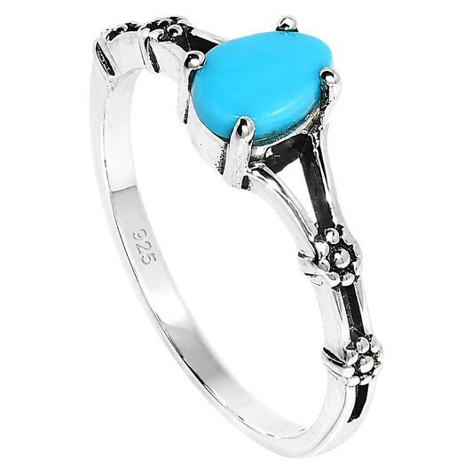 Floral - Sleeping Beauty turquoise Ring size-8 R-1720 SDR254934