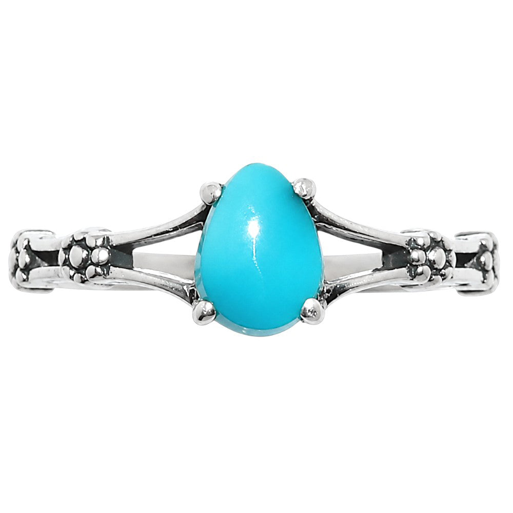 Floral - Sleeping Beauty turquoise Ring size-6 R-1720 SDR254936