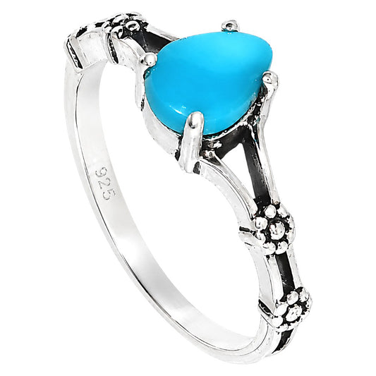 Floral - Sleeping Beauty turquoise Ring size-6 R-1720 SDR254936