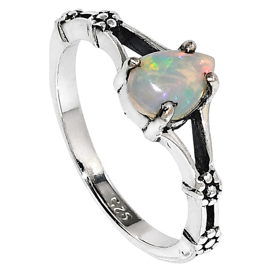 Floral - Ethiopian Opal Ring size-5 R-1720 SDR254937