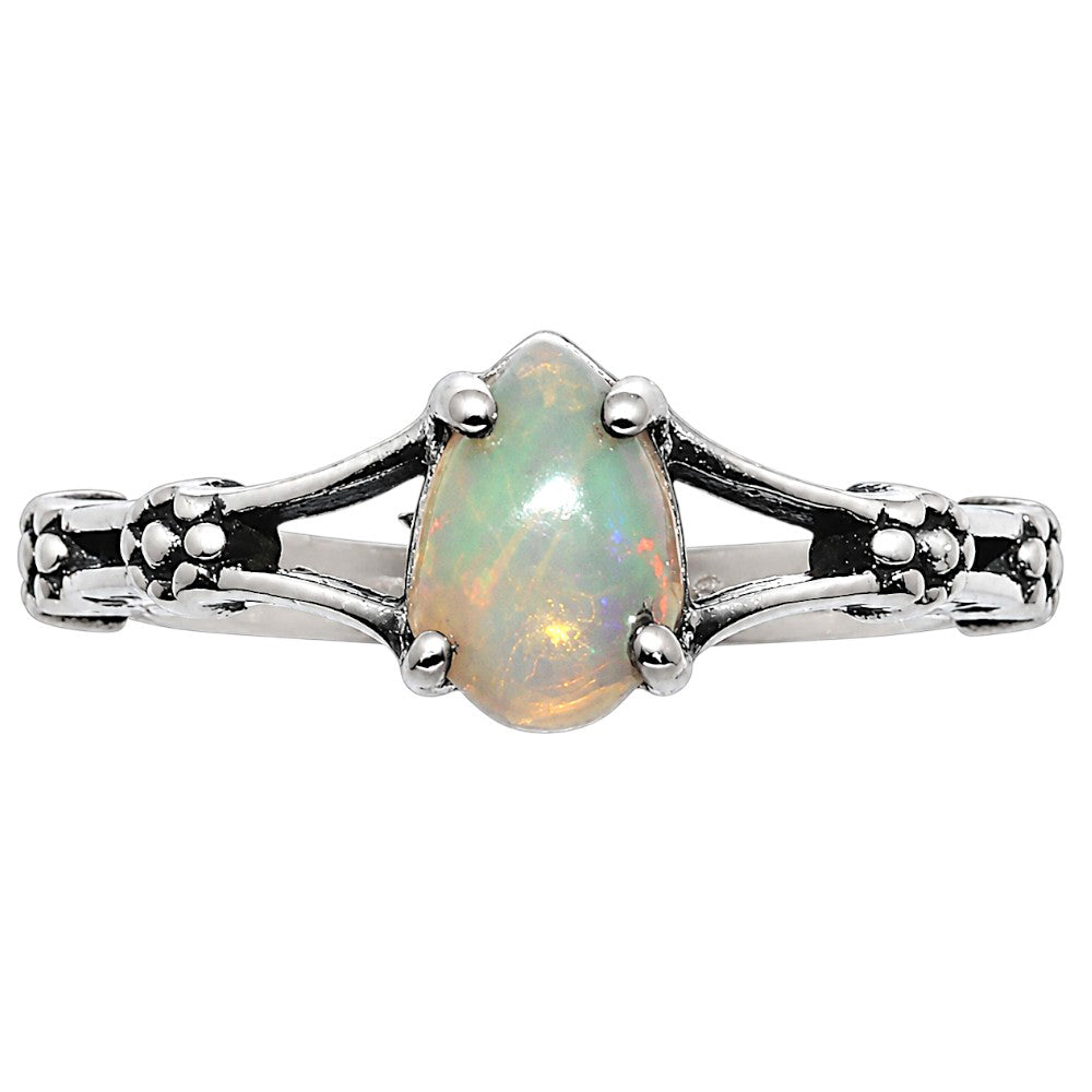 Floral - Ethiopian Opal Ring size-5 R-1720 SDR254937