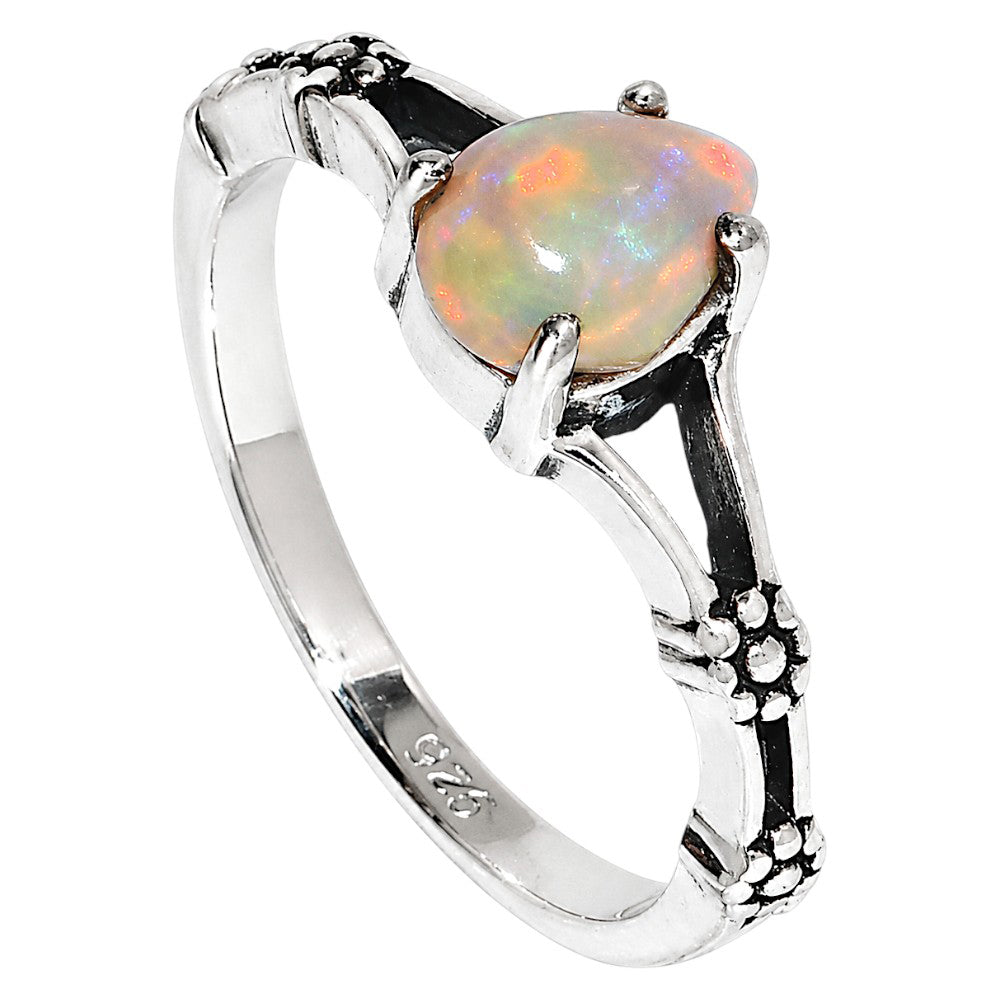 Floral - Ethiopian Opal Ring size-5 R-1720 SDR254938
