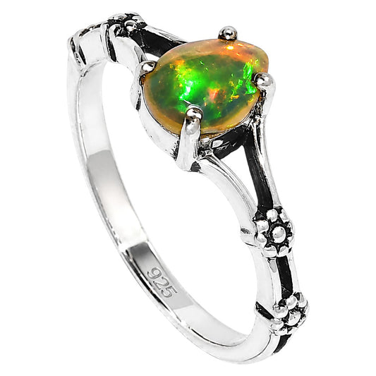 Floral - Ethiopian Opal Ring size-6 R-1720 SDR254940