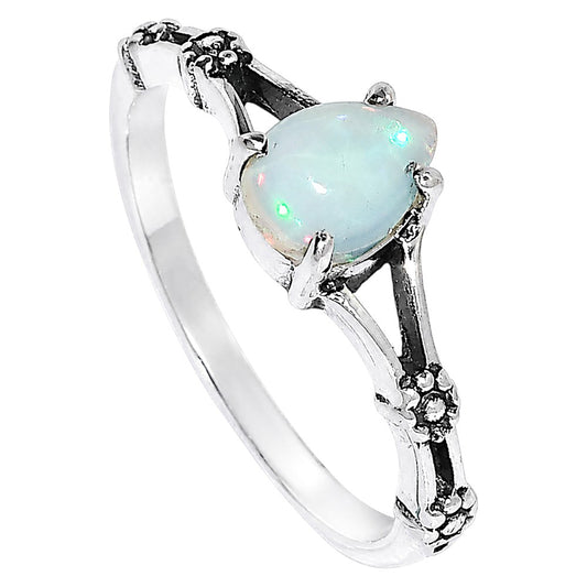 Floral - Ethiopian Opal Ring size-6 R-1720 SDR254941