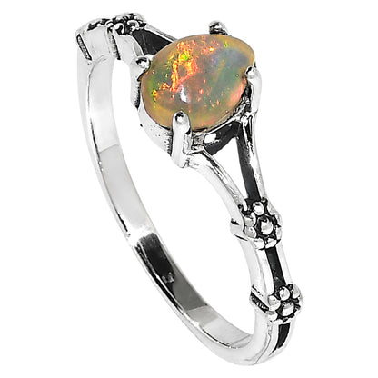 Floral - Ethiopian Opal Ring size-7 R-1720 SDR254943