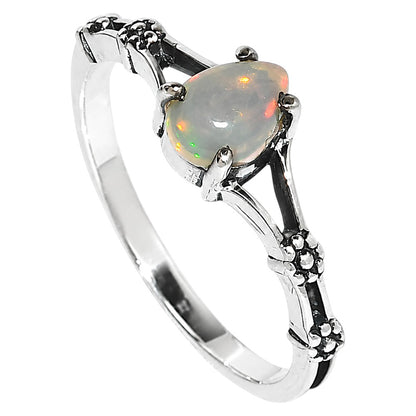 Floral - Ethiopian Opal Ring size-8 R-1720 SDR254945