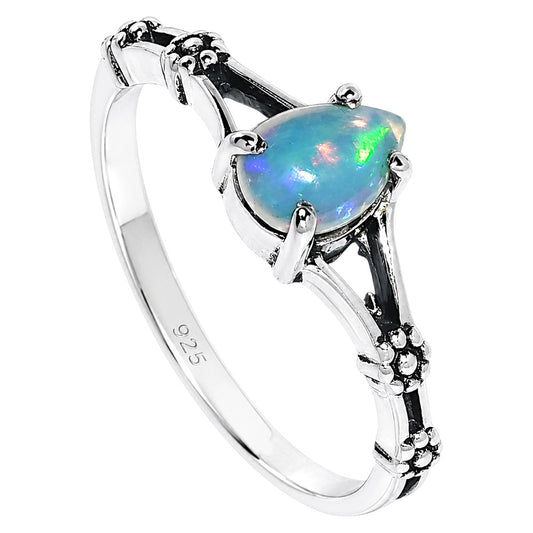 Floral - Ethiopian Opal Ring size-8 R-1720 SDR254946